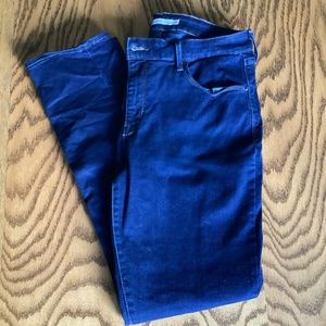 Levi's Classic Mid Rise Skinny Womens Jeans Dark Wash 14 Stretch Dark Blue Wash